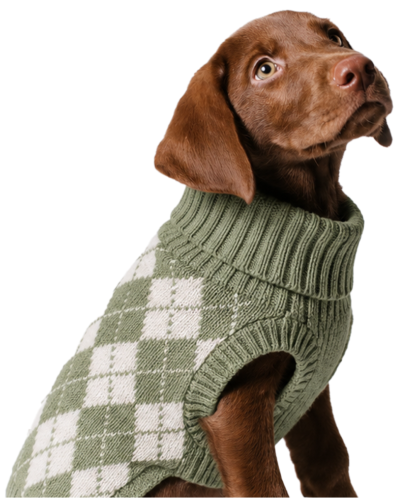 Dog in sweater