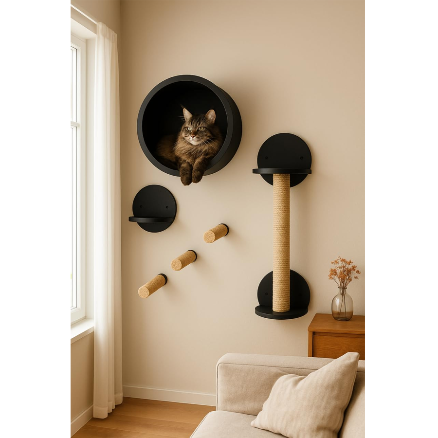 Wall Mounted Wooden Cat Climbing Bed