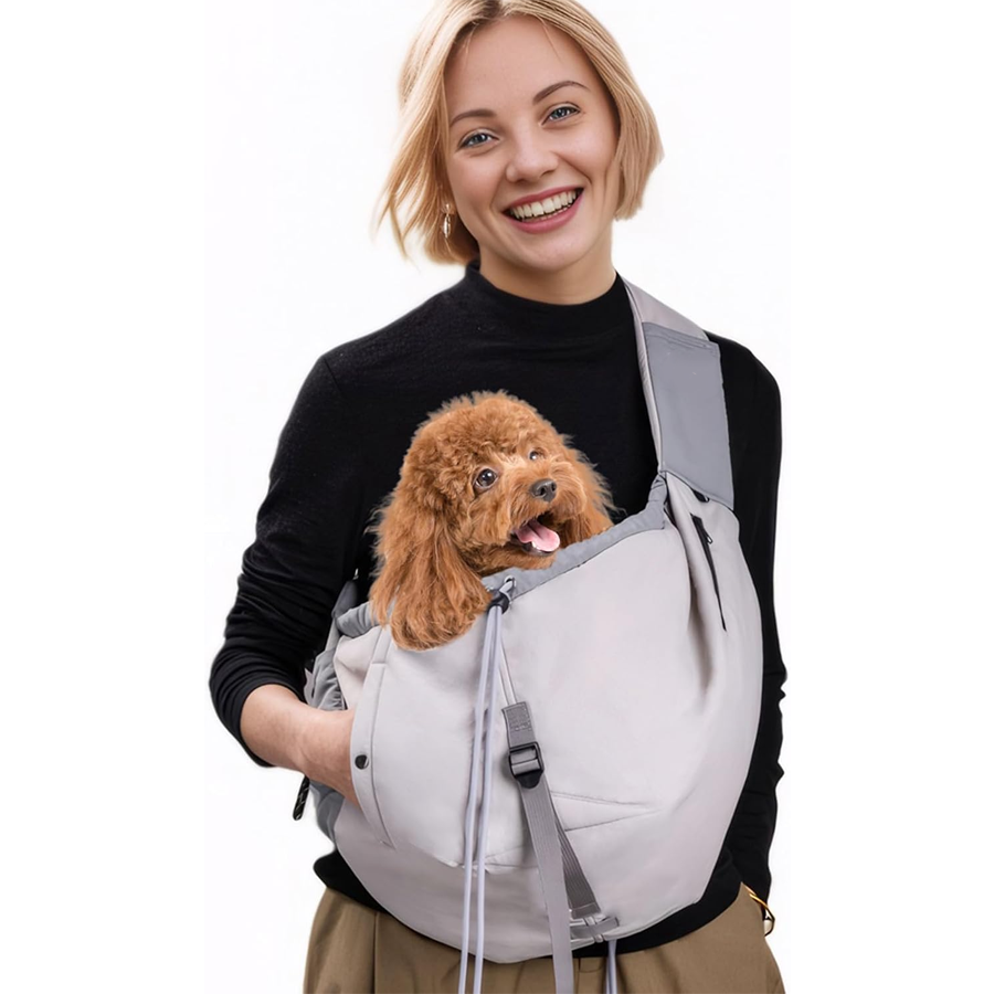 Grey Lightweight Crossbody Dog Sling